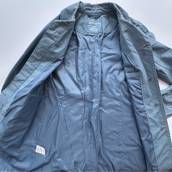 Eddie Bauer‎ mid length trench coat button closure periwinkle blue women’s XS - Picture 3 of 13